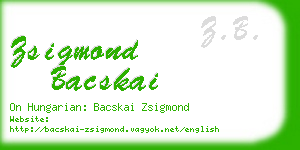 zsigmond bacskai business card